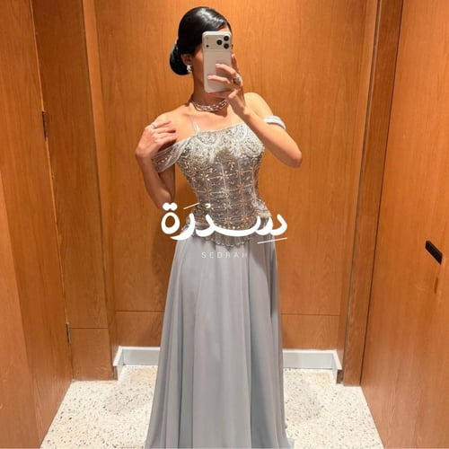 فستان سهرة أوف شولدر كورسيه مطرزة