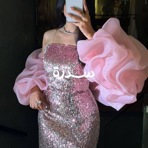 فستان سهرة كامل بالترتر
