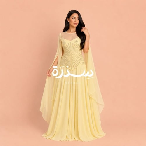 فستان سهرة كورسيه ليموني