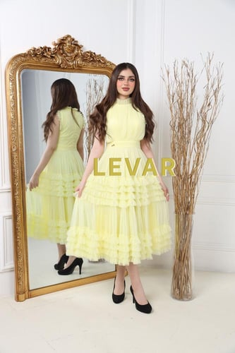 فستان اصفر سهرة
