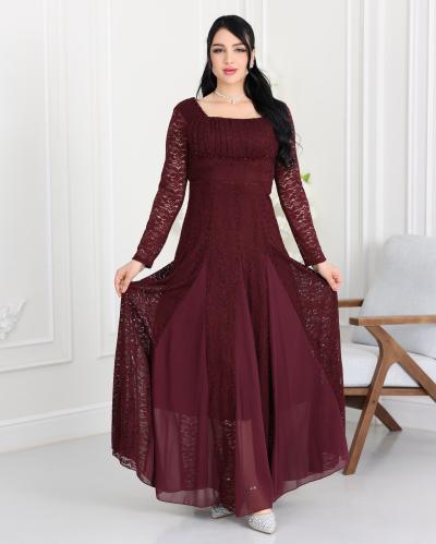 فستان العنود للعيد دانتيل مع الشيفون