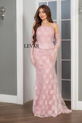 فستان روزالي وردي مشغوف بالدانتيل