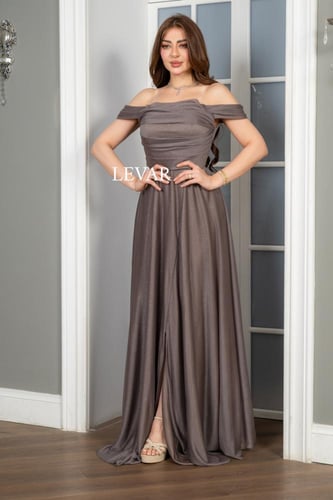 فستان سديم شيفون لمعه