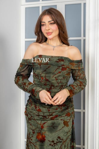 فستان لوحة الطبيعة المشجر