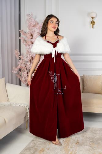 فستان شيرين طويل من الجوخ – بستايل الأميرة