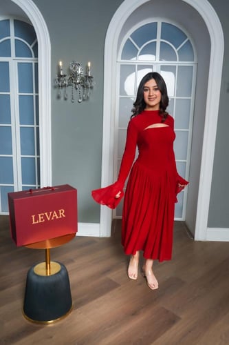 فستان استرتش مع جورجيت