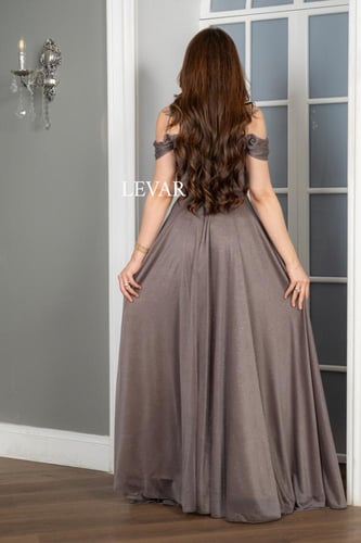 فستان سديم شيفون لمعه