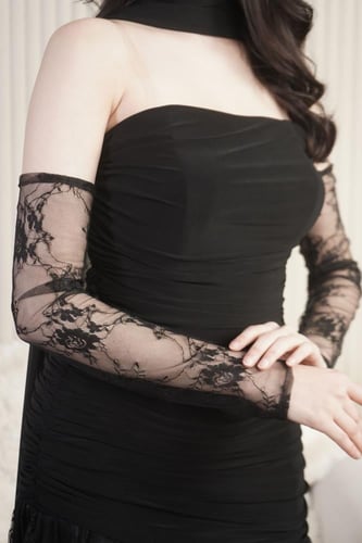 فستان العيد استرتش مع دانتيل