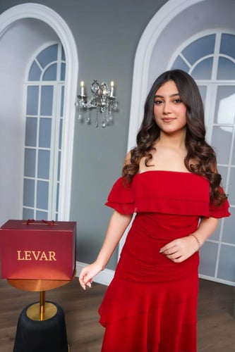 فستان استرتش مع جورجيت