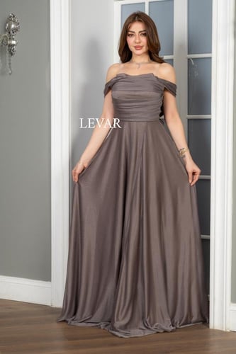 فستان سديم شيفون لمعه