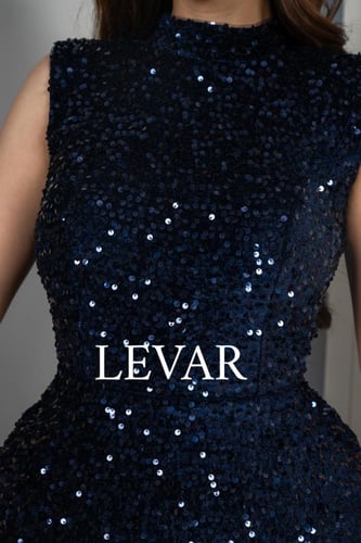 فستان سيلين مخمل مزين بالترتر