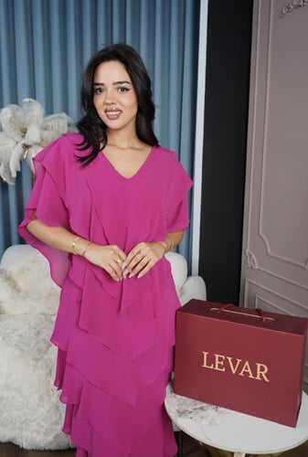 فستان العيد شيفون طبقات