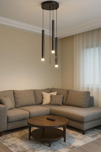 Modern black chandelier