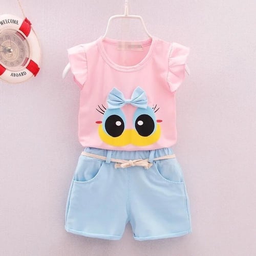 طقم تي شيرت وشورت للفتيات