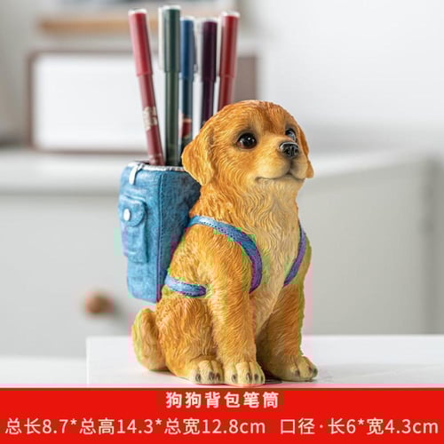 حامل اقلام مكتبي شكل مجسم كلب-Dog-shaped desk pen...