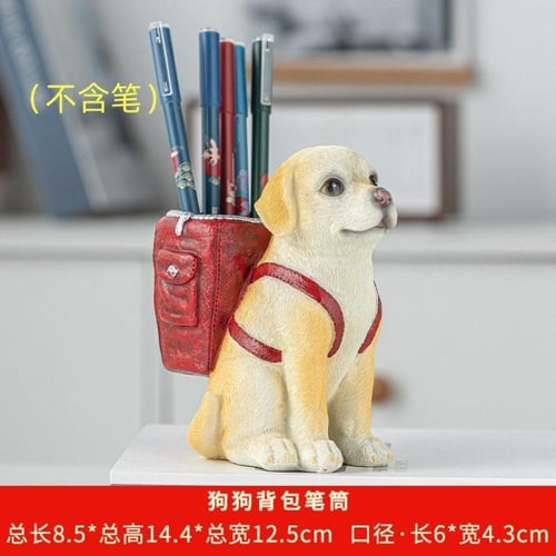 حامل اقلام مكتبي شكل مجسم كلب-Dog-shaped desk pen...