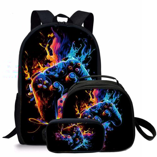 أطقم حقائب مدرسية للأطفال بنمط وحدة تحكم ألعاب متن...