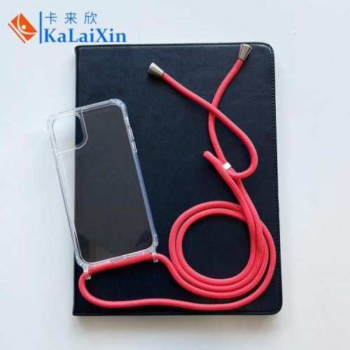 غطاء محمول آيفون شفاف مع حبل حماية-Transparent iPh...