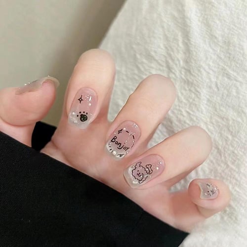 أظافر تركيب قابل للإزالة بتصميم فاخر جرافيتي جودة...