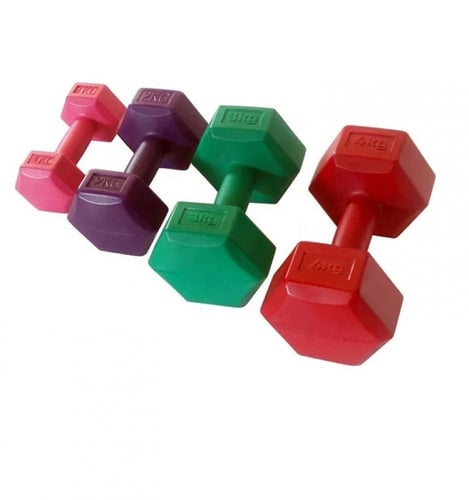 دمبل اثقال ملون قطعتين (اوزان مختلفة)