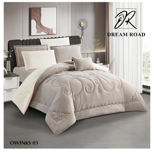 مفرش شتوي مفرد ونص مخمل فرو 5قطع - أونيكس