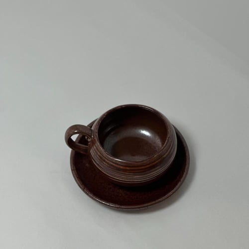 طقم كوب سراميك مع صحن