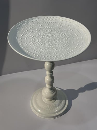 طاولة خدمة خشب بقاعدة حديد -أبيض