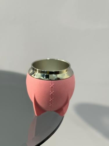 كوب استيل بغلاف خارجي جلد 10 سم