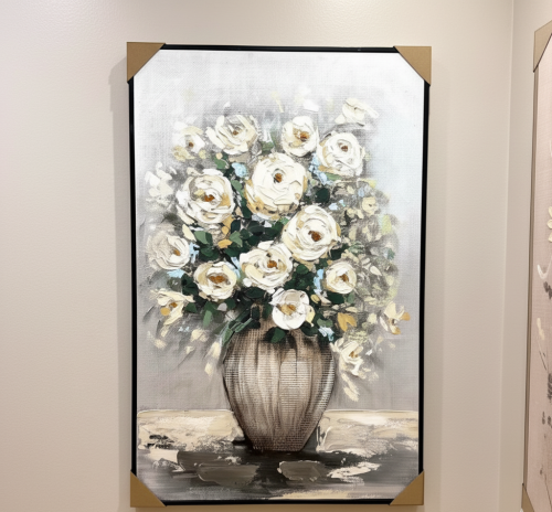 لوحة جدارية قماش منقوش بجبس وإطار خشب 80*120سم