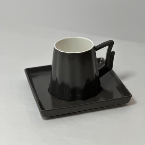 طقم كوب سراميك مع صحن - كبير