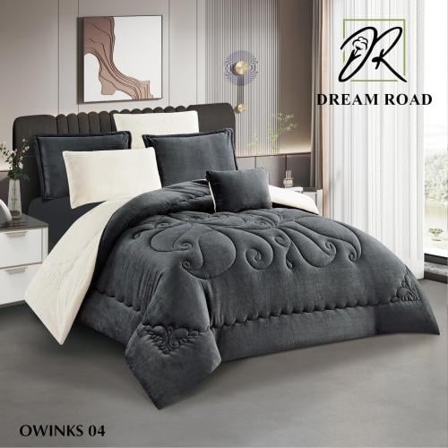 مفرش شتوي مفرد ونص مخمل فرو 5قطع - أونيكس