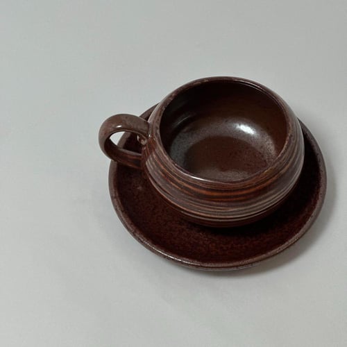 طقم كوب سراميك مع صحن