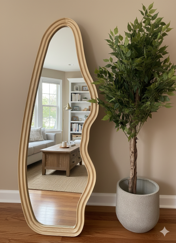 مرايا كبيرة بإطار خشب