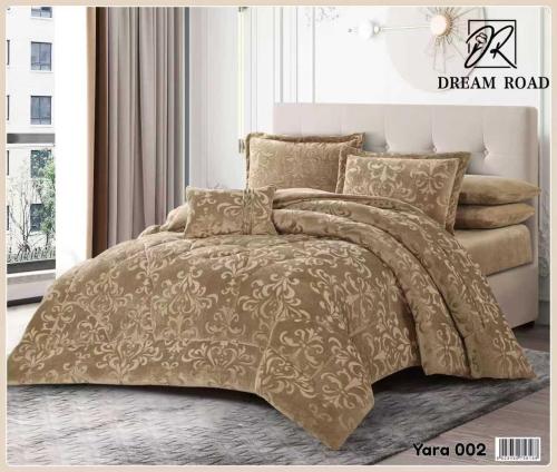 مفرش يارا مفرد ونص شتوي مخمل-5قطع