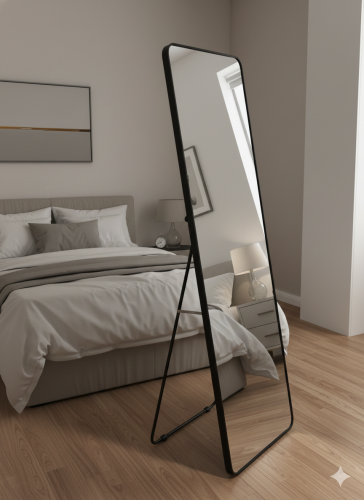 مرايا كبيرة بإطار عريض أسود