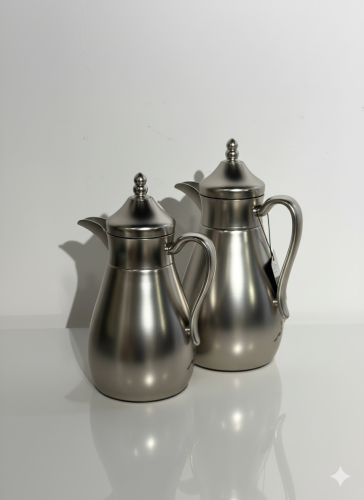 طقم ترامس قهوة ضغاط استيل مطفي