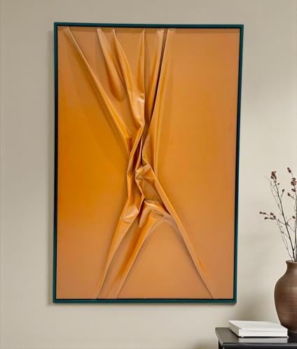 لوحة جدارية جلد فاخر بإطار خشب 120*80 سم