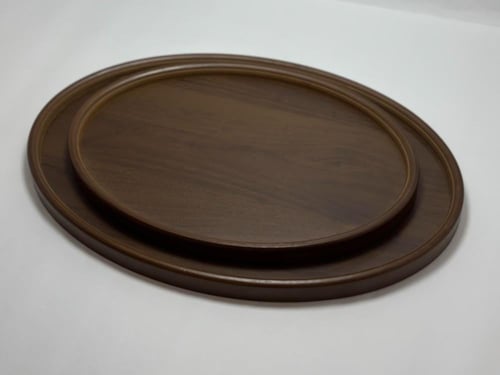 صينية تقديم خشبية بيضاوية