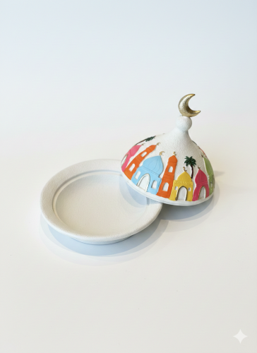 صحن تقديم رمضان بغطاء