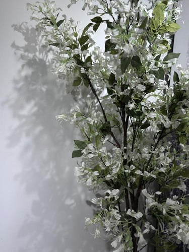 شجرة ورد أبيض صناعي ارتفاع 160 سم