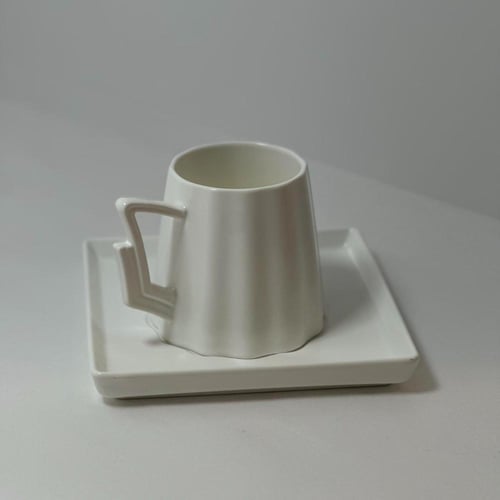 طقم كوب سراميك مع صحن - صغير