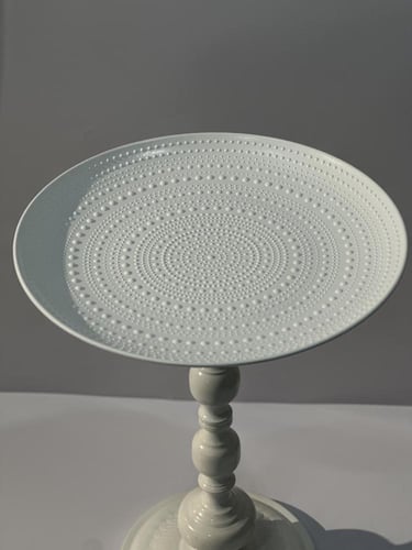 طاولة خدمة خشب بقاعدة حديد -أبيض