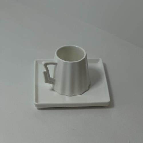 طقم كوب سراميك مع صحن - صغير