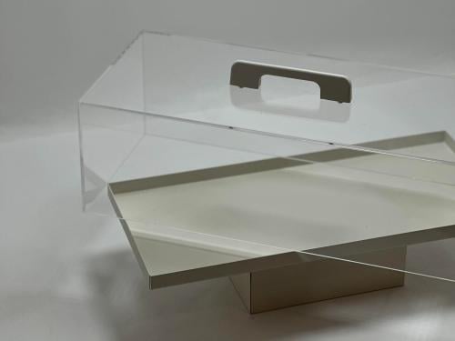 صينية تقديم بغطاء ومقبض مريح