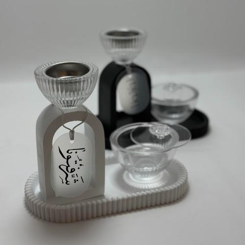 طقم مبخره سراميك فاخر - ابيض