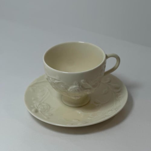 طقم كوب سيراميك بزخرفة مع صحن