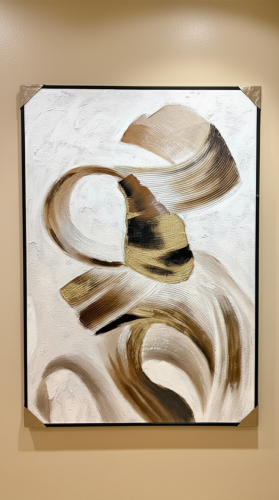 لوحة جدارية قماش منقوش بجبس وإطار خشب 150*100سم