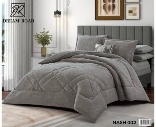 مفرش مزدوج شتوي مخمل فرو 7قطع -ناش