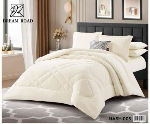 مفرش مزدوج شتوي مخمل فرو 7قطع -ناش