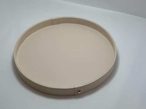 صينية تقديم قهوة جلد دائرية